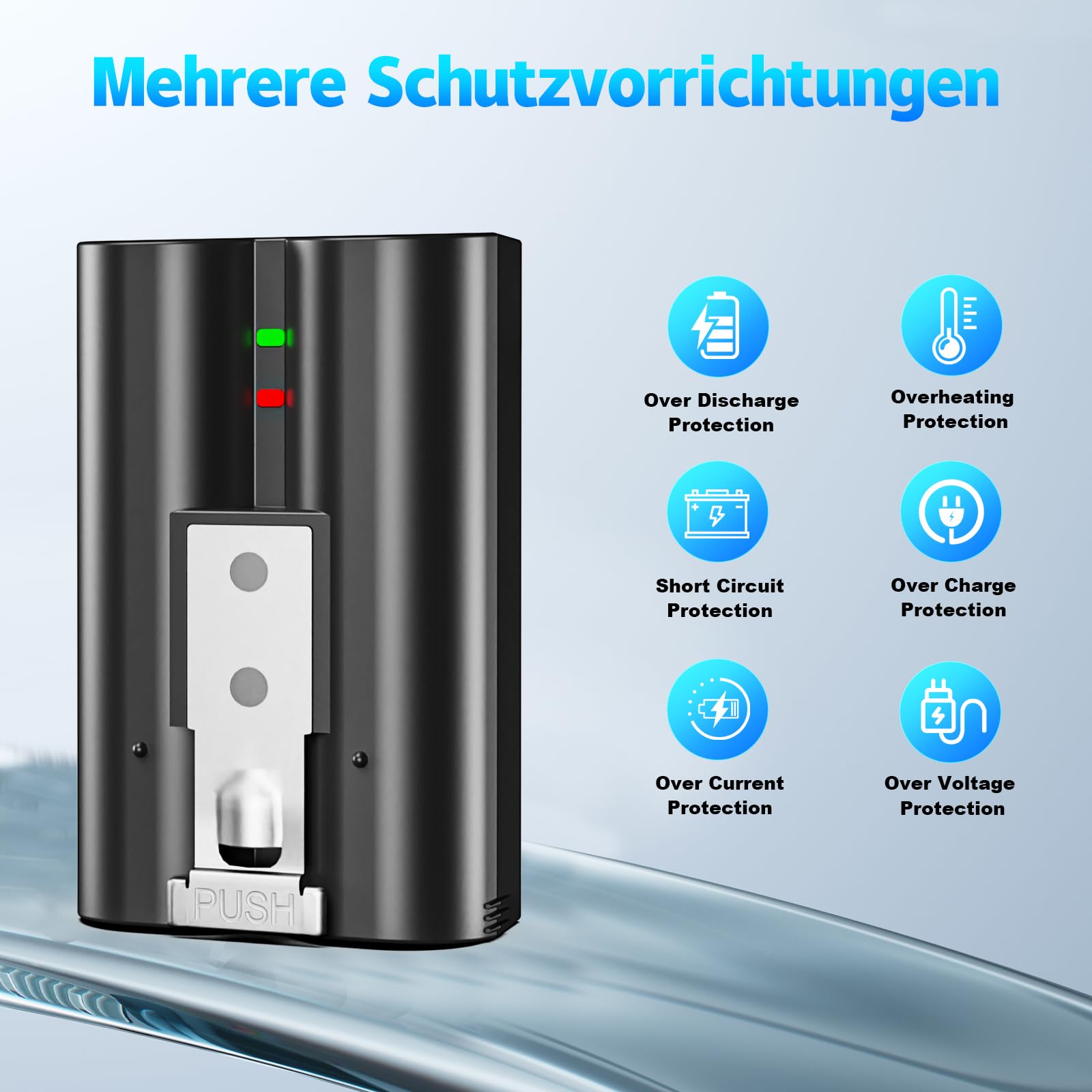 7200mAh Ersatz für Ring Akku 2026 Upgraded Chip kompatibel mit Ring-Doorbell 2/3/4/3plus, Stick Up Cam(2nd/3rd Gen), Spotlight Cam Wiederaufladbare Battery 1Stück