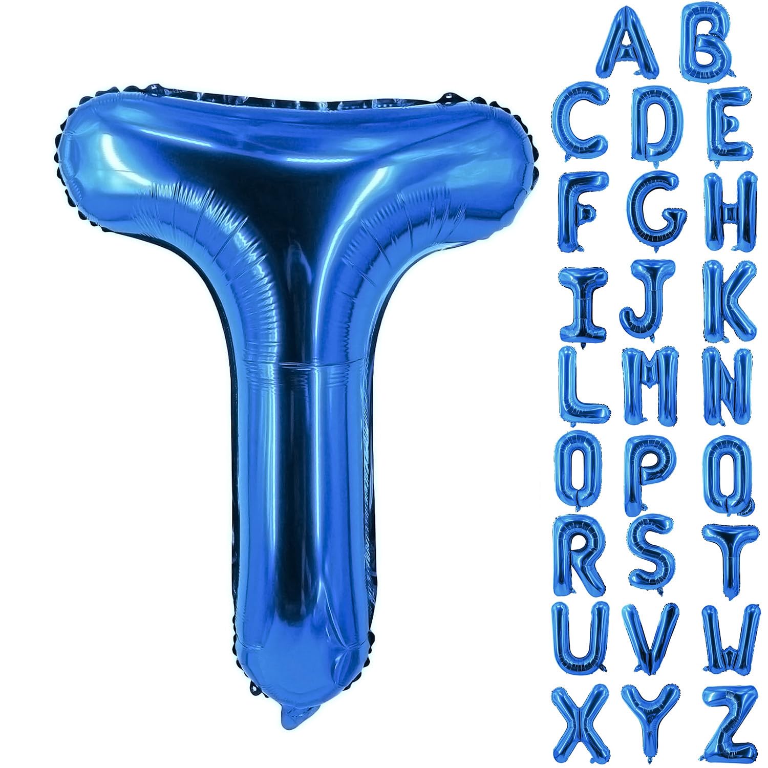 Blue Letter Balloons 40 Inch Large Alphabet Balloon Aluminum Mylar Foil Big Birthday Decor Wedding Anniversary Graduation Party Supplies Giant Letter T Balloons In Metallic Blue
