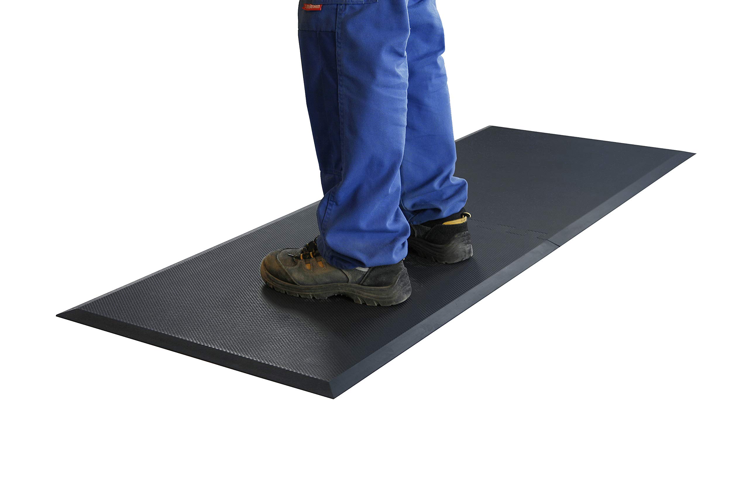 Arbeitsplatzmatte Flachnoppe 90x65x1,3cm, anthrazit SZAGATO Anti Ermüdungsmatte Steharbeitsplatz Arbeitsplatzmatte Gummi Meterware Anti Ermüdungsmatten Werkstatt Arbeitsplatzmatten