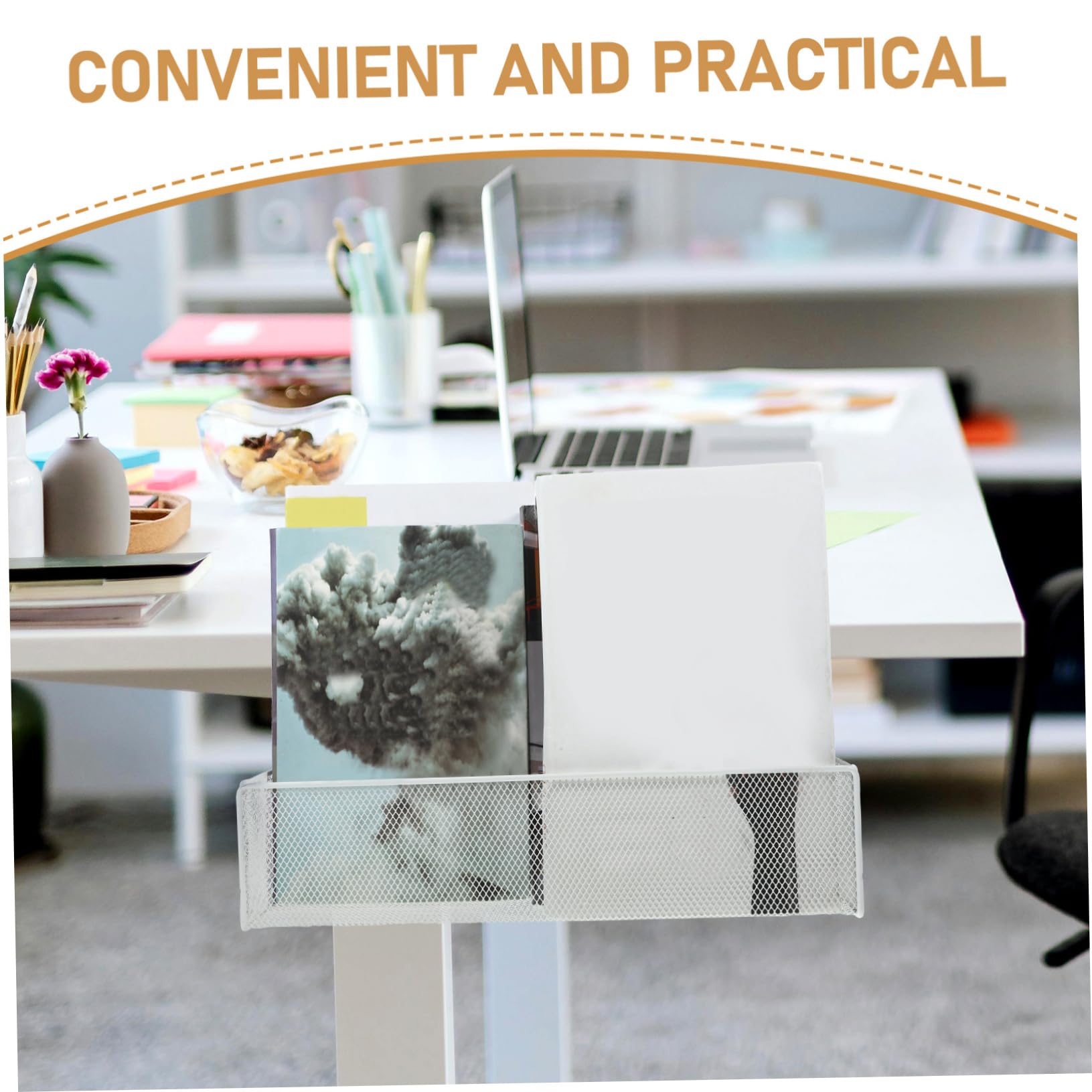 Amosfun Organisateur De Rangement Sous Le Bureau à Pince Pour Classeurs Documents Magazines Et Fournitures De Bureau