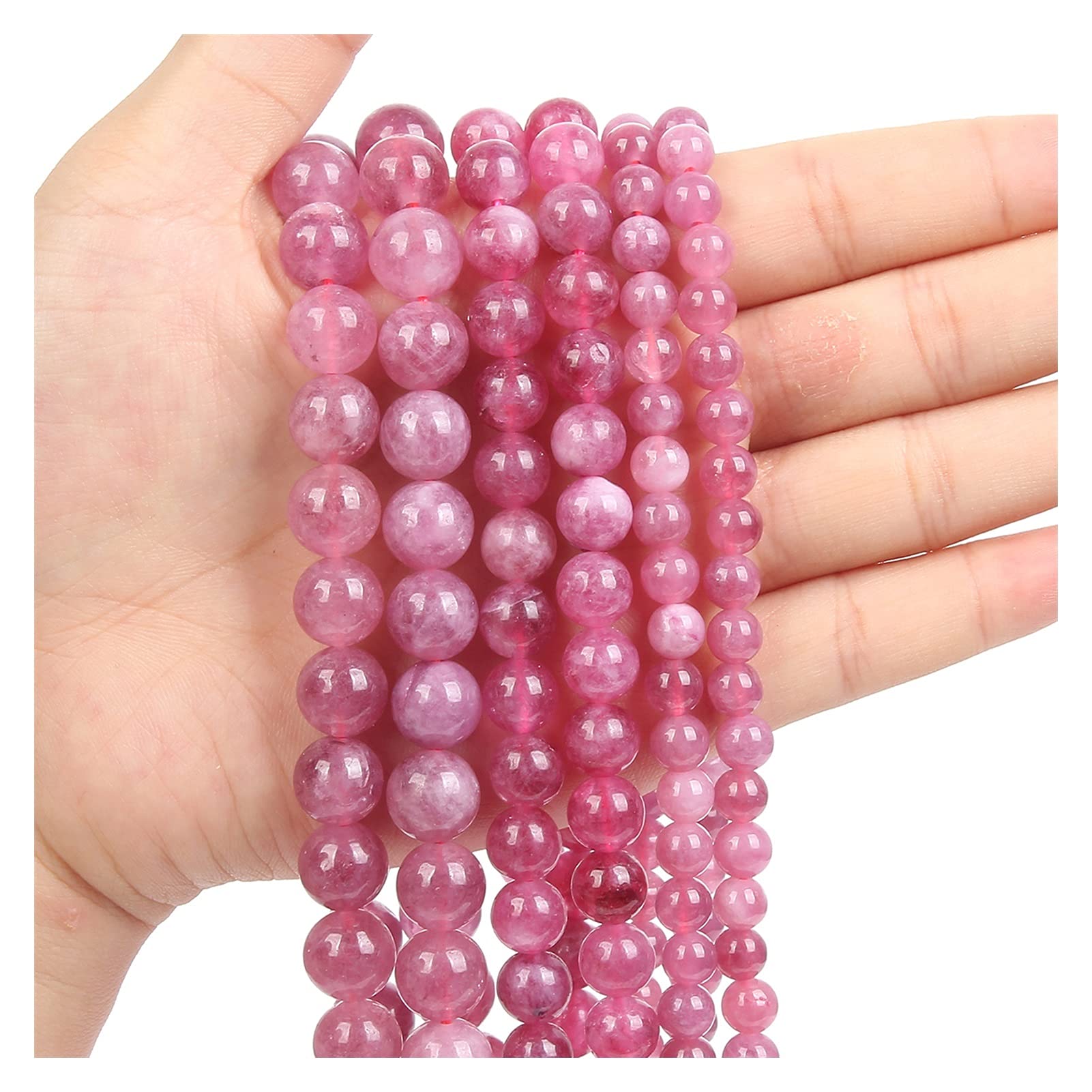 Piedra natural rosa turmalina para diseñar pulseras artesanales en casa