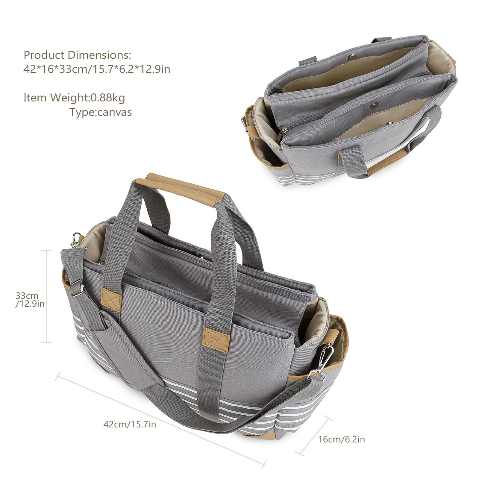 Modisches, schlichtes Design für Mütter, Schultertrage, bequemer Griff, Stadt, Pendler, Reisen, stabile Canvas-Handtasche