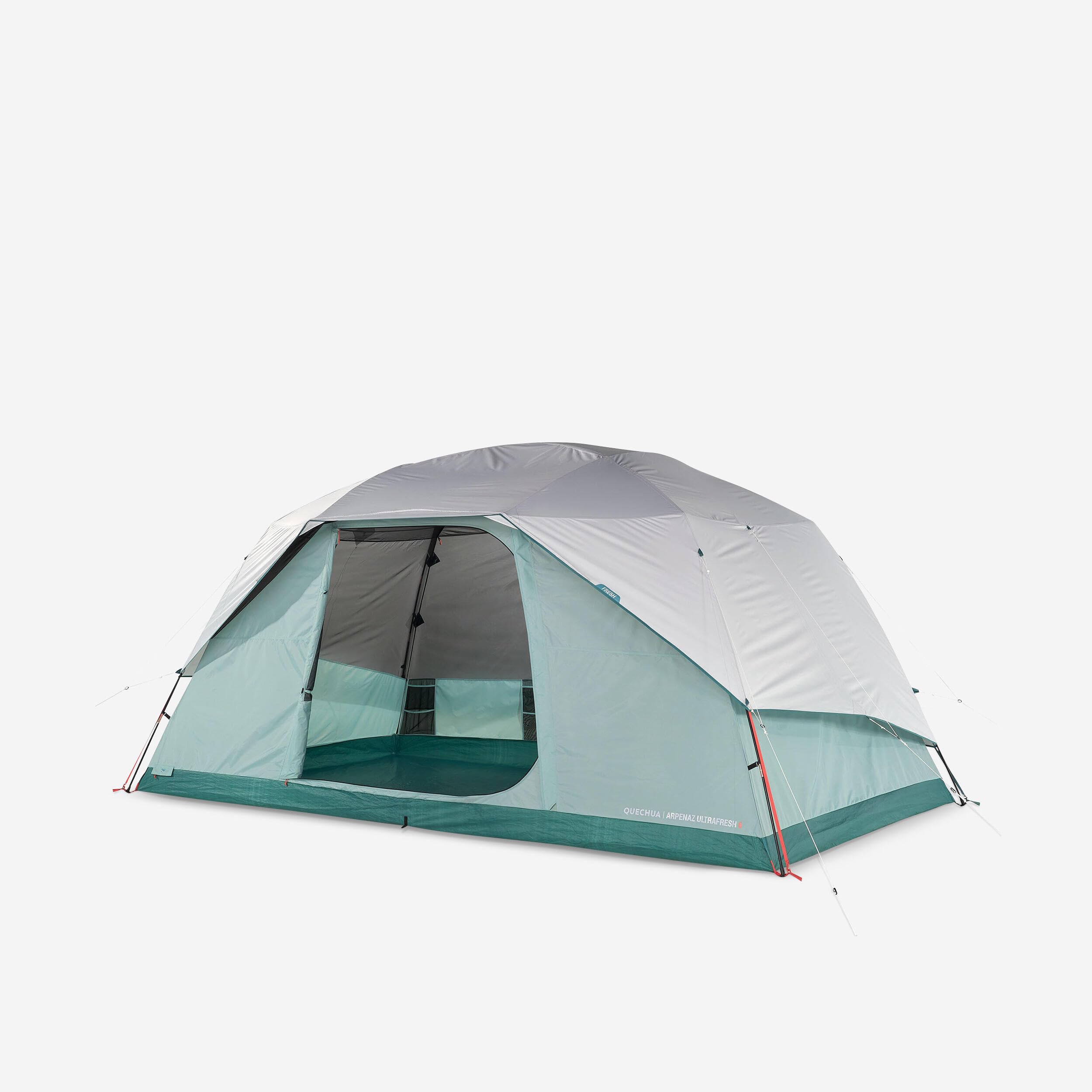 quechua 6 person tent Decathlon Arpenaz Ultrafresh Camping with Poles Verdigris Farbe:ICEBLUE GLOSSY Chassis 4.0 SPST Momentary Soft Touch
