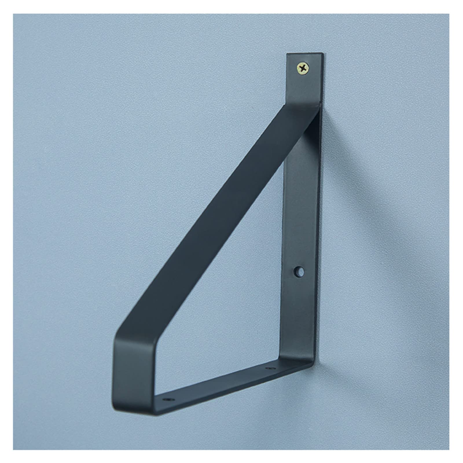 Regalhalterungen, 2 Stück, dreieckige schwimmende Wandhalterung aus Metall, goldene Aufbewahrungshalter für Regale/Konsolen, Schwarz, 25 cm