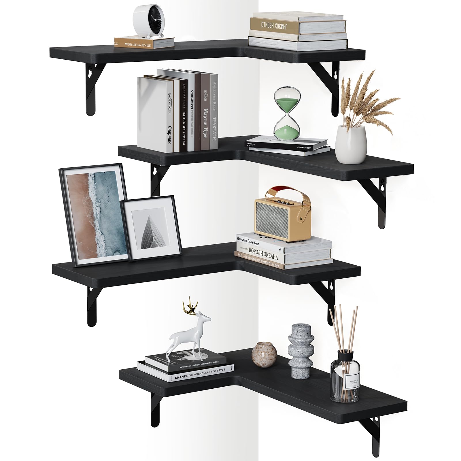 Amazon.com: Amada HOMEFURNISHING Corner Floating Shelves