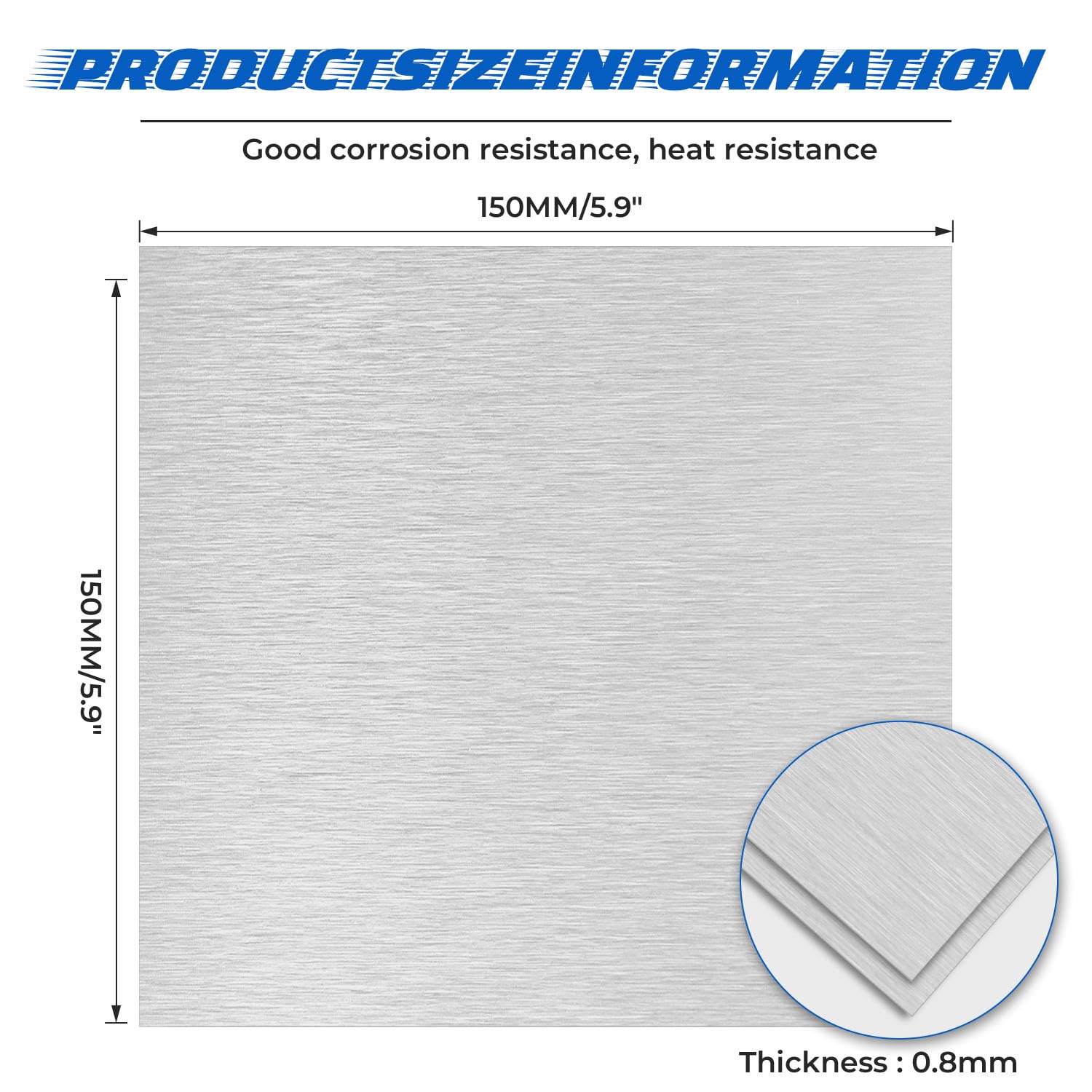 6061 Aluminum Sheet - 3 Pack, 6x6" -2