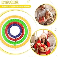 Vista 7 de Katech Juego de telares de tejer redondos de 5.5 in de diámetro, telares de plástico azul, bufanda, sombreros, herramientas para hacer manualidades