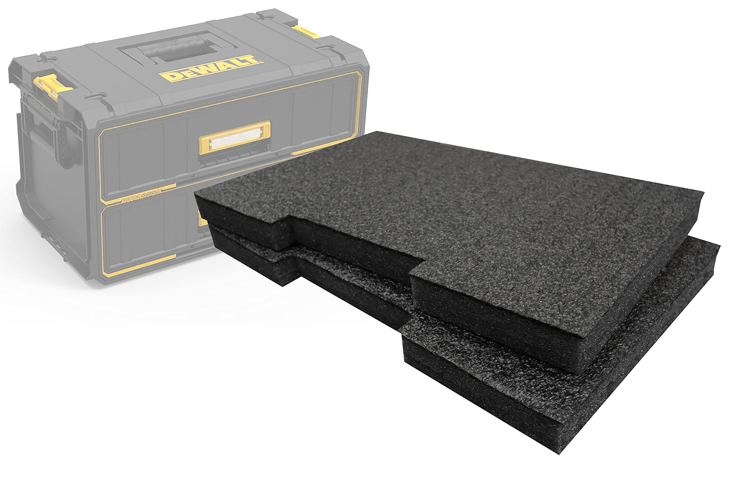 Shadow Foam Easy Peel – Foam Inserts for DeWalt ToughSystem Drawers [Black 30mm Twin Pack] for Tool Organisation, Kaizen, 5s, Tool Storage & Storage Boxes