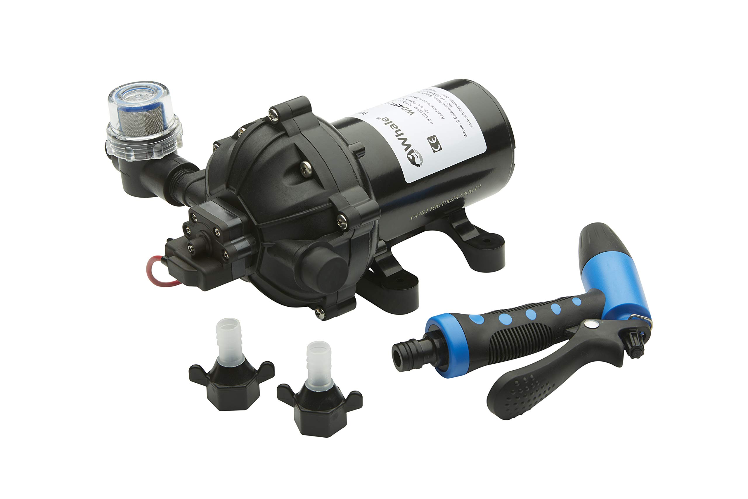 Whale WD4517T High-Pressure Wash Down Pump with Adjustable Trigger, 4.5 Gal./Min., 70 PSI, 12V, 1/2-In. Connections