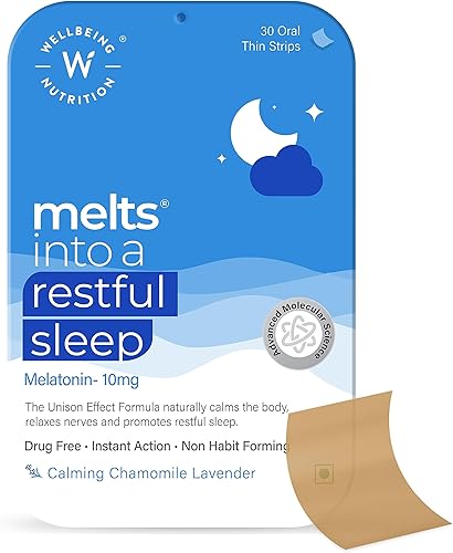Wellbeing Nutrition Melatonina a base de plantas con tagara del Himalaya, GABA, L-teanina, manzanilla para el ciclo natural del sueño, Jet Lag (30