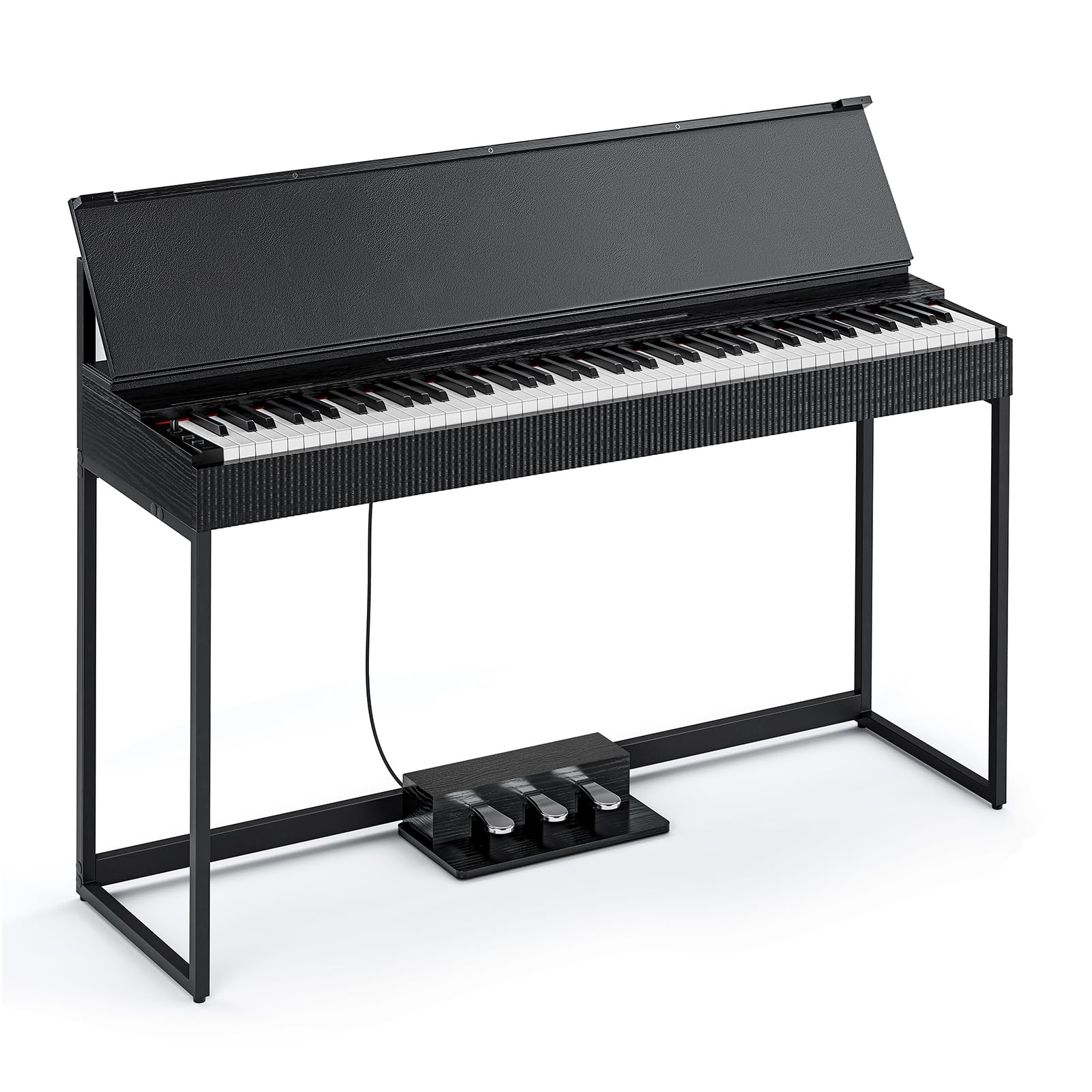 Donner OURA S300 Digitalpiano mit 88-Tasten schwergewichtetem Keyboard für Fortgeschrittene, Elektropiano mit Graded Hammer Tastenfeld, Bluetooth, 2 * 15W, Halbpedal, 256-Polyphonie, Schwarz