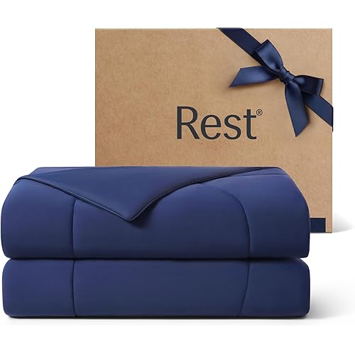 REST® Evercool® Cooling Comforter, King/Cali King, Blanket for Hot Sleepers, All Season Bedding to Keep Cool for Night Sweats, Breathable Lightweight Duvet, 106x90 Inches, Midnight Blue
