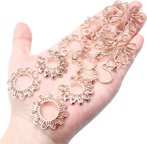 Miniatura 3 de Lcolyoli Piercing para pezones falsos, joyería ajustable con clip para pezones, acero inoxidable, sin perforación, para mujeres