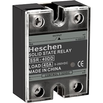 Heschen Single Phase DC/DC Solid State Relay SSR-40DD Input 4-32VDC Output 24-220VDC 40A 50-60Hz