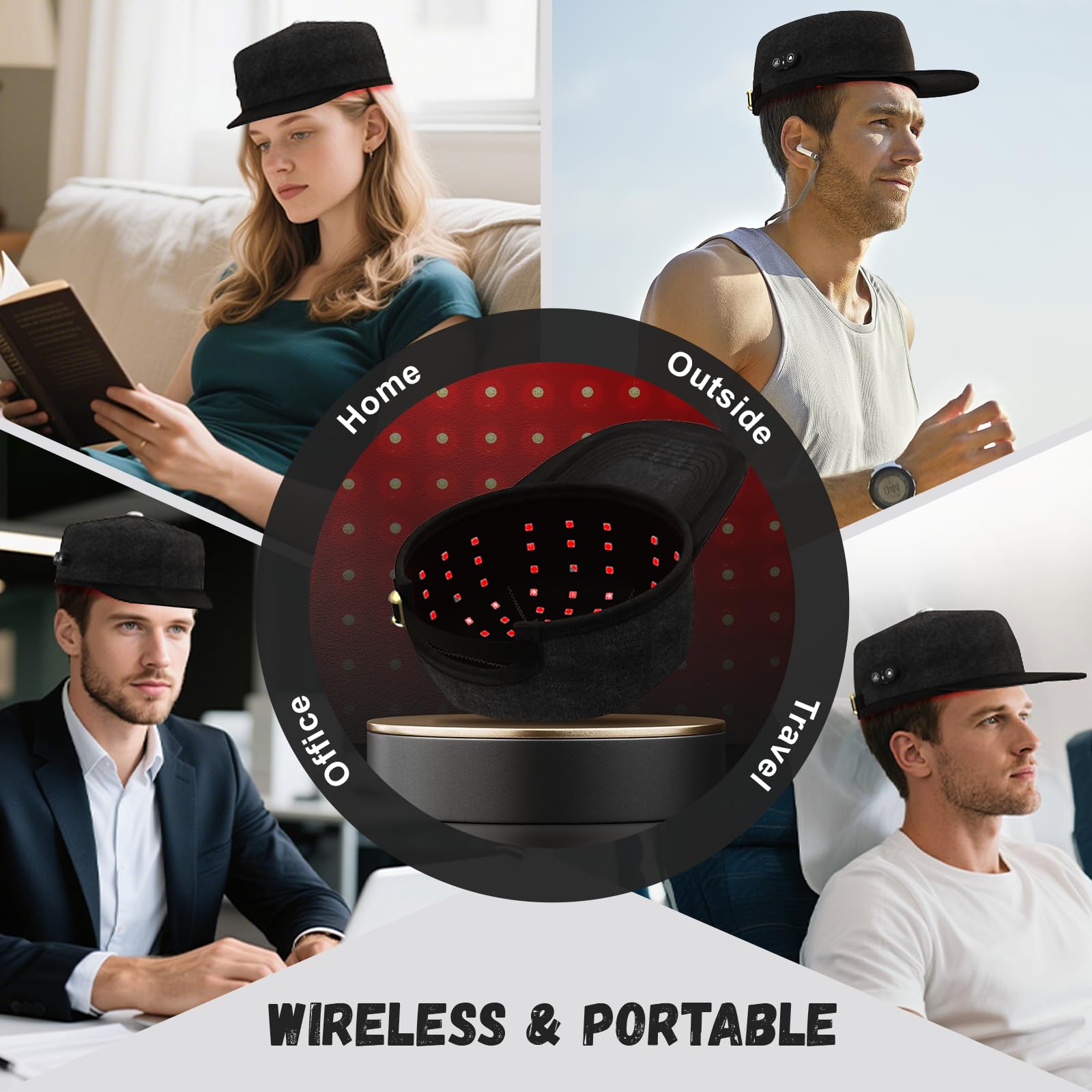 iKeener Gorro para el Crecimiento del Cabello con Luz Roja, Doble Onda 108 LEDs Inalámbrico Recargable Casco Terapia con Luz Roja para el Cuidado del Cabello de Mujeres y Hombres