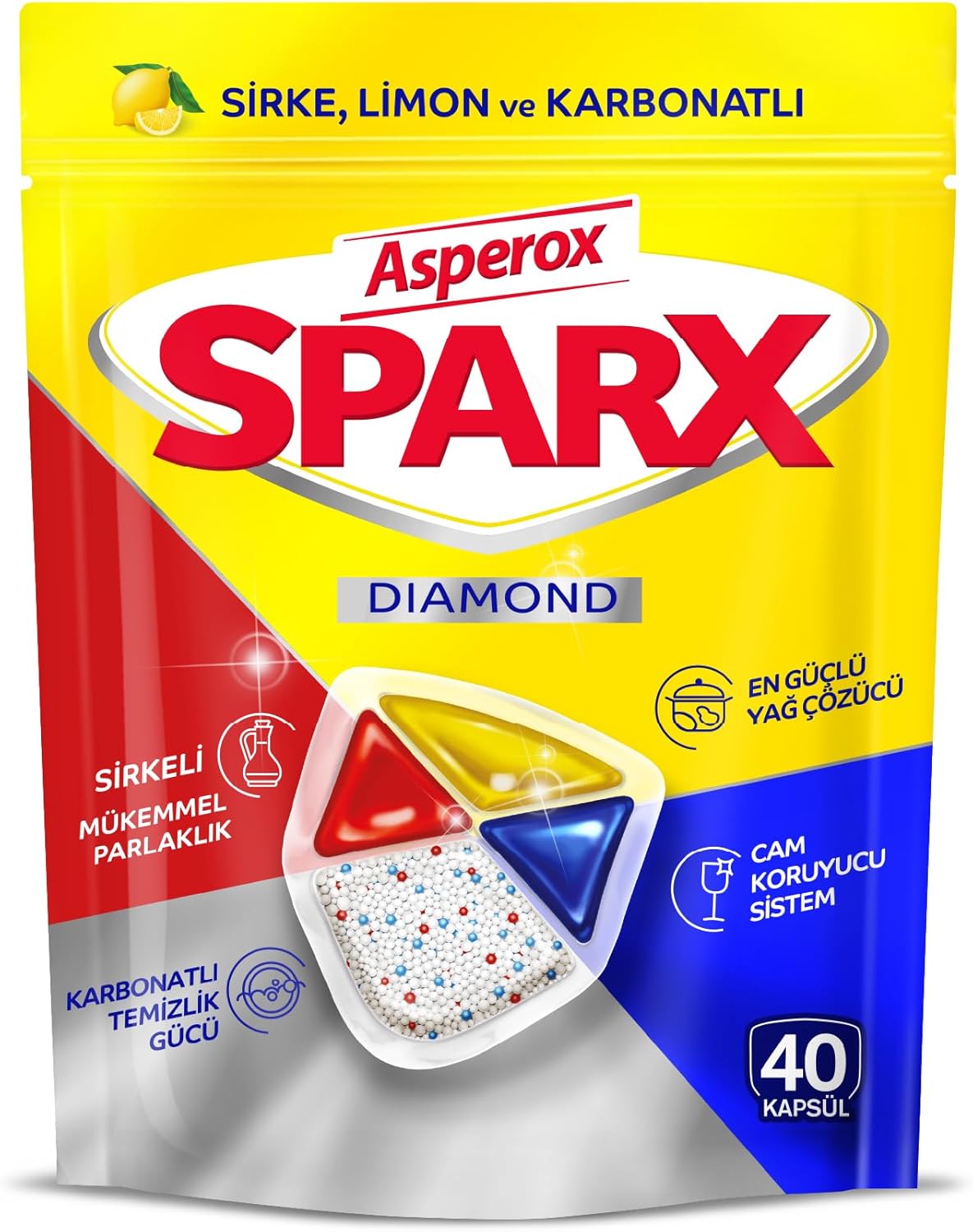 Asperox Sparx Diamond Bulaşık Makinesi Kapsülü 40 Adet