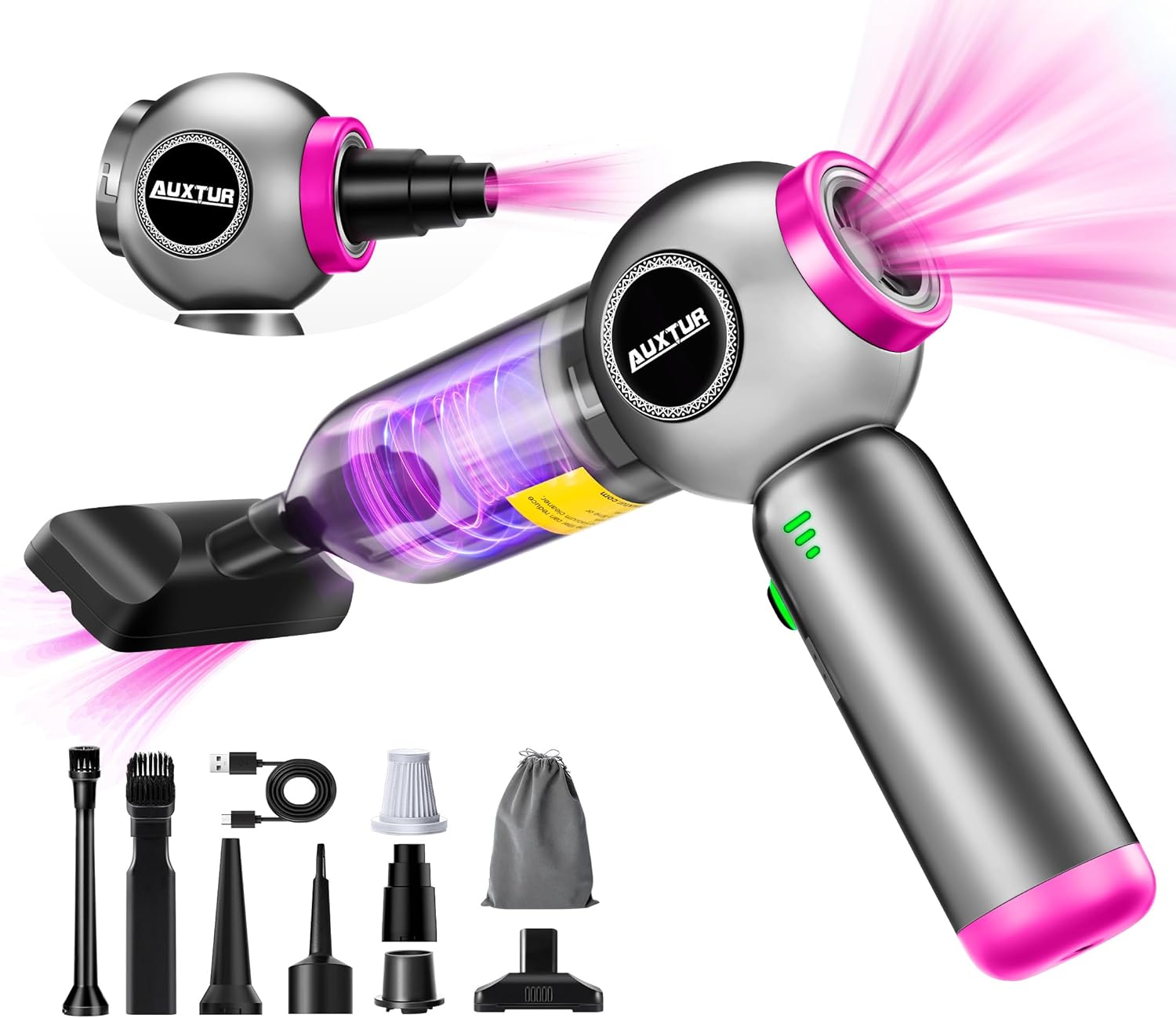 Handheld Vacuum Cleaner Cordless – 17500PA Strong Suction Rechargeable, 3-Speed Adjustable Portable Mini Dust Buster for Pet Hair, Car Detailing, Home, Office & Car Cleaning