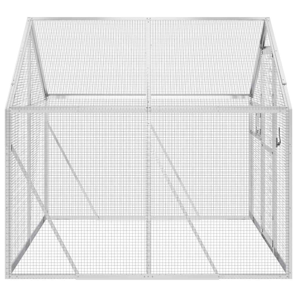 Voliere, Vogelvoliere mit Wire Mesh Grids, Vogelkäfig für Außenbereich, Vogelhaus Papageienkäfig Papageienvoliere,Silber,1.79 x 2 x 1.85 m