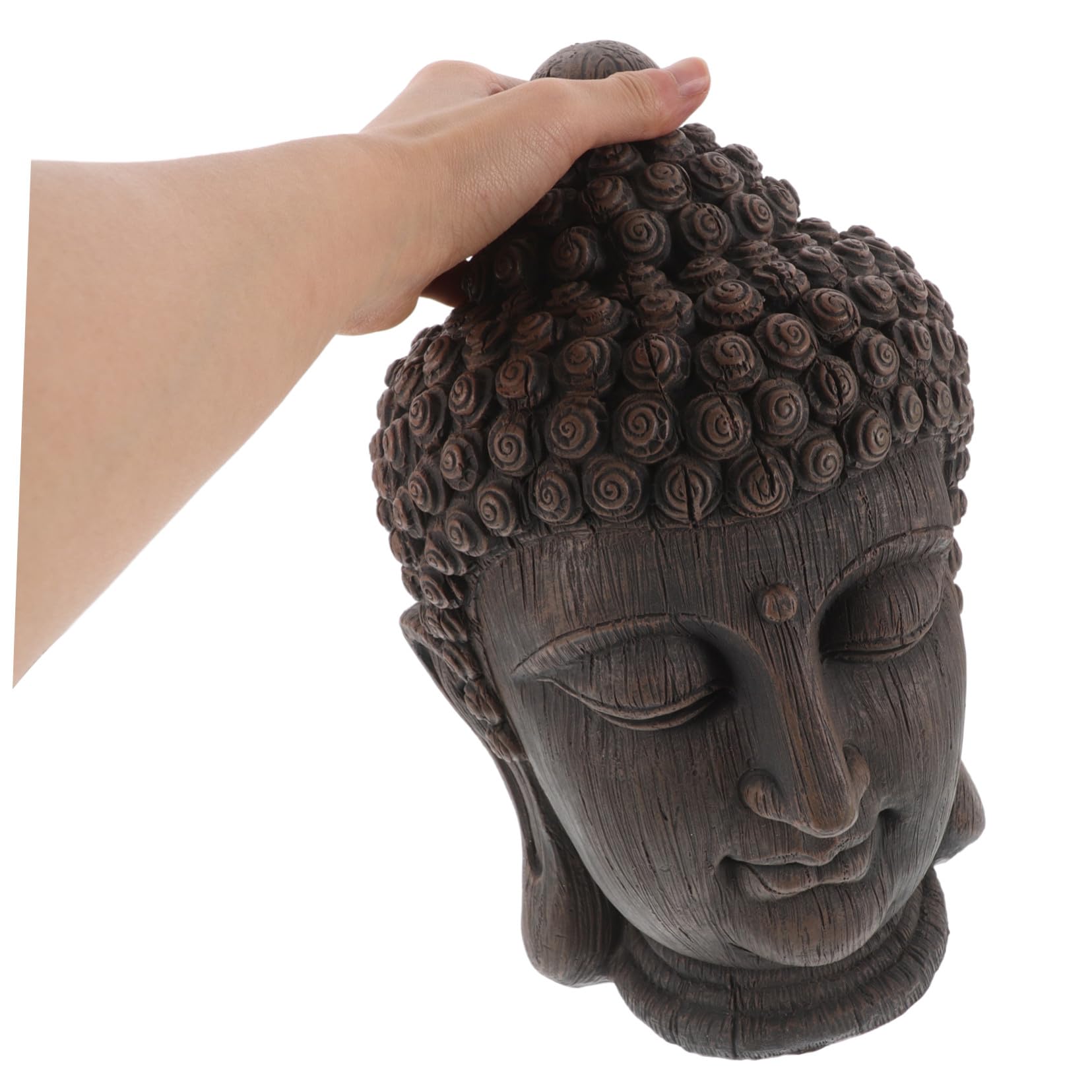 Cabilock Statue Bouddha Extérieur Résine Style Thaï Antique Bronze Tête Bouddha Décor Asiatique Ornement Jardin et Restaurant