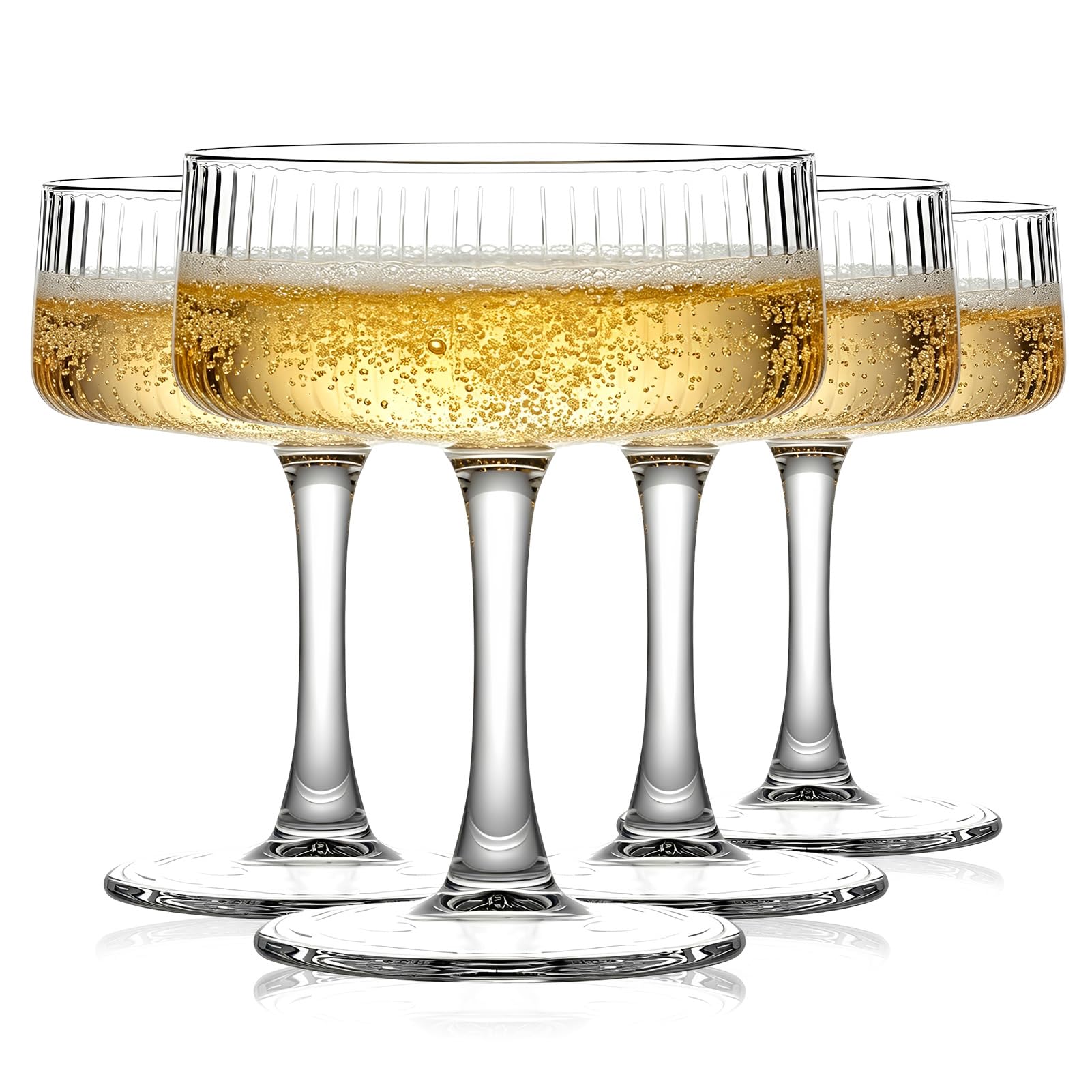 Martini Gläser, 260 ML Cocktailgläser, 4er-Set, große und elegante Cocktailgläser, mundgeblasene Champagner-Coupes für Martini, Cocktails, Whiskey und Champagner