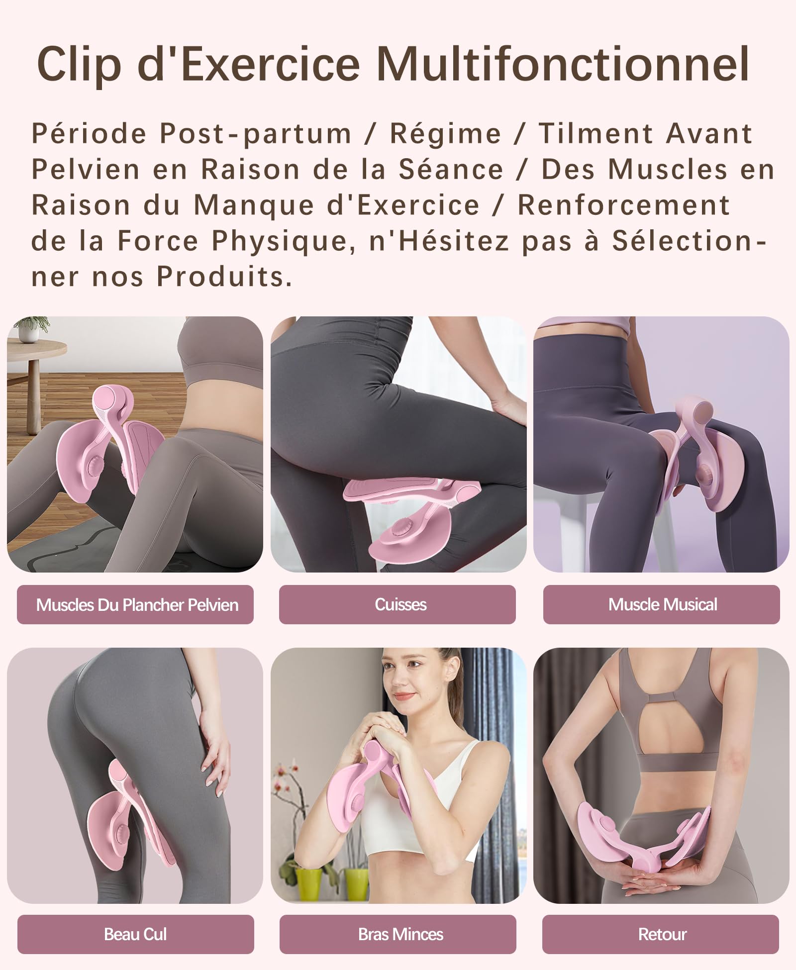 Attrezzo Interno Coscia 35lb Attrezzi Esercizi Pavimento Pelvico Muscoli Palestra in Casa Fitness Attrezzi Casa Pilates Allenamento a Casa per Addominali Glutei Arm Blaster (Rose)