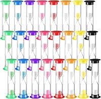 Vista 9 de 24 unidades de temporizador de arena de 5 minutos, reloj de arena de plástico, temporizador visual de 5 minutos, mini reloj de arena de ducha