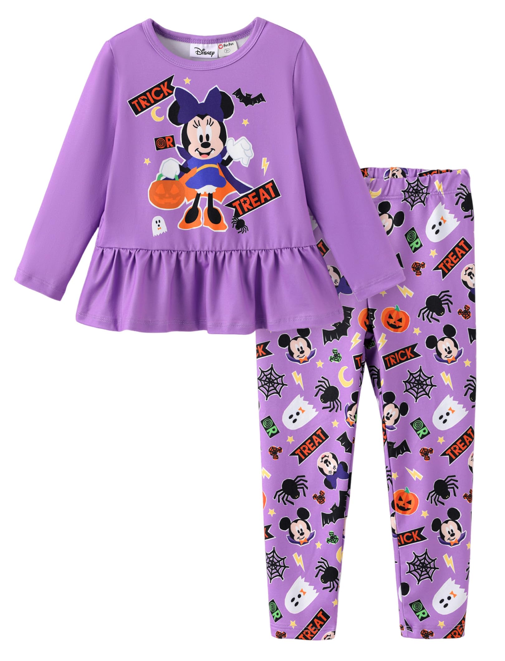 Disney Toddler Girls Clothes Long Sleeve Shirt Leggings 2pcs Outfits Set