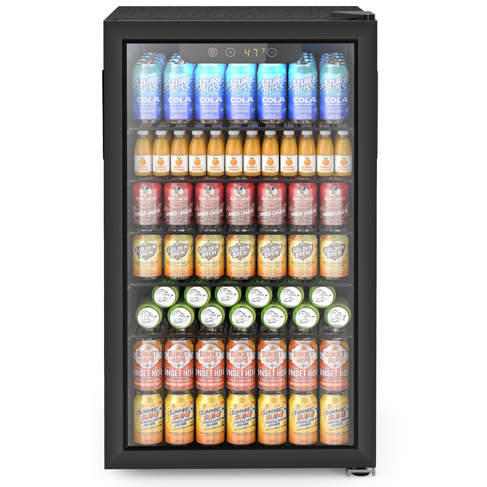 Electactic Mini Fridge 130 Can Beverage Refrigerator Cooler, 3.2 Cu.Ft Drink Fridge for Soda Wine Beer, Adjustable Temperature Control for Home Office, Black