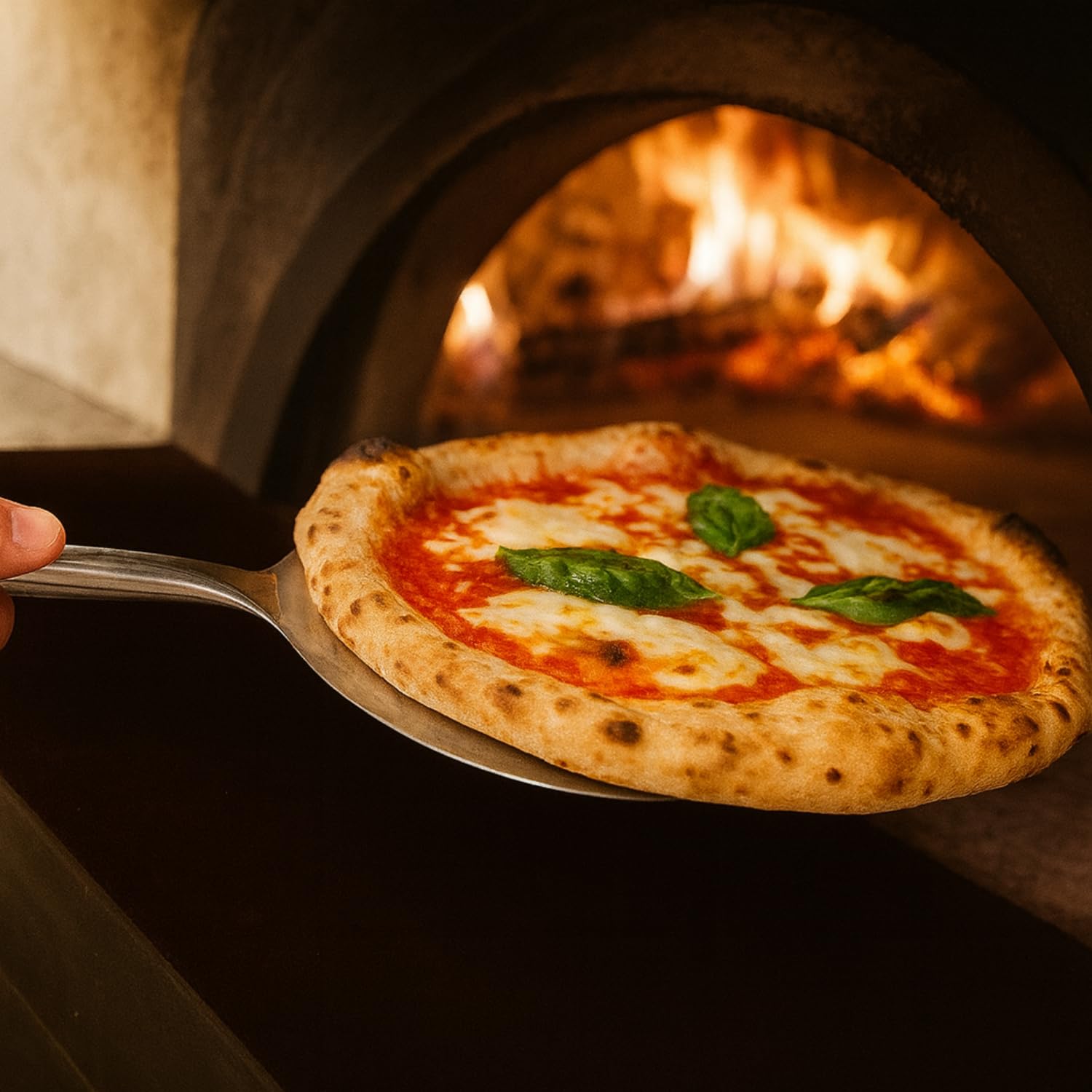 Pala Per Pizza Rotonda In Acciaio Inox 10" (25cm) Con Manico In Legno - Spatola Per Infornare E Servire Pizze E Pane Fatti In Casa - 3
