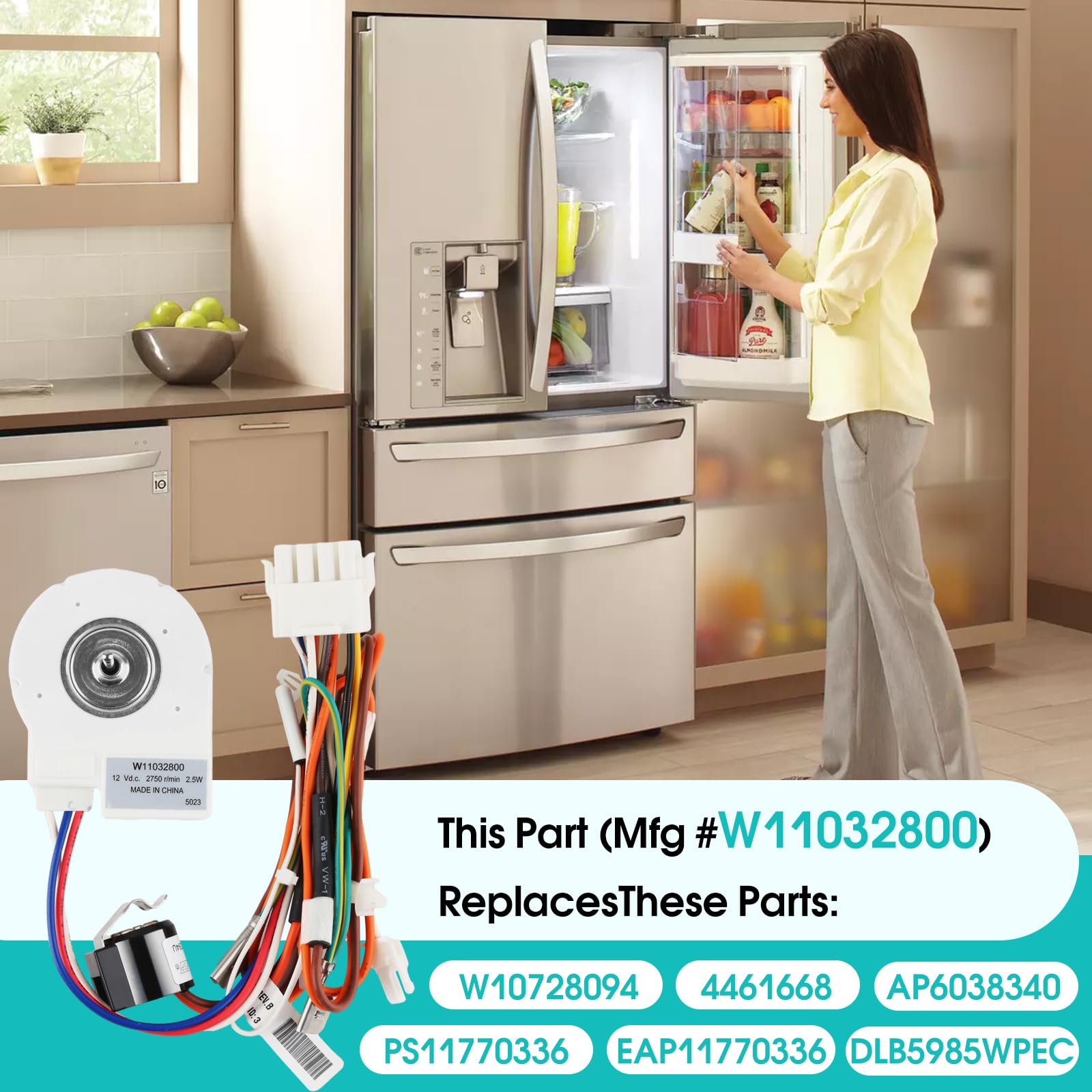 Amazon.com: OEM W11032800 Evaporator Fan Motor Compatible with  