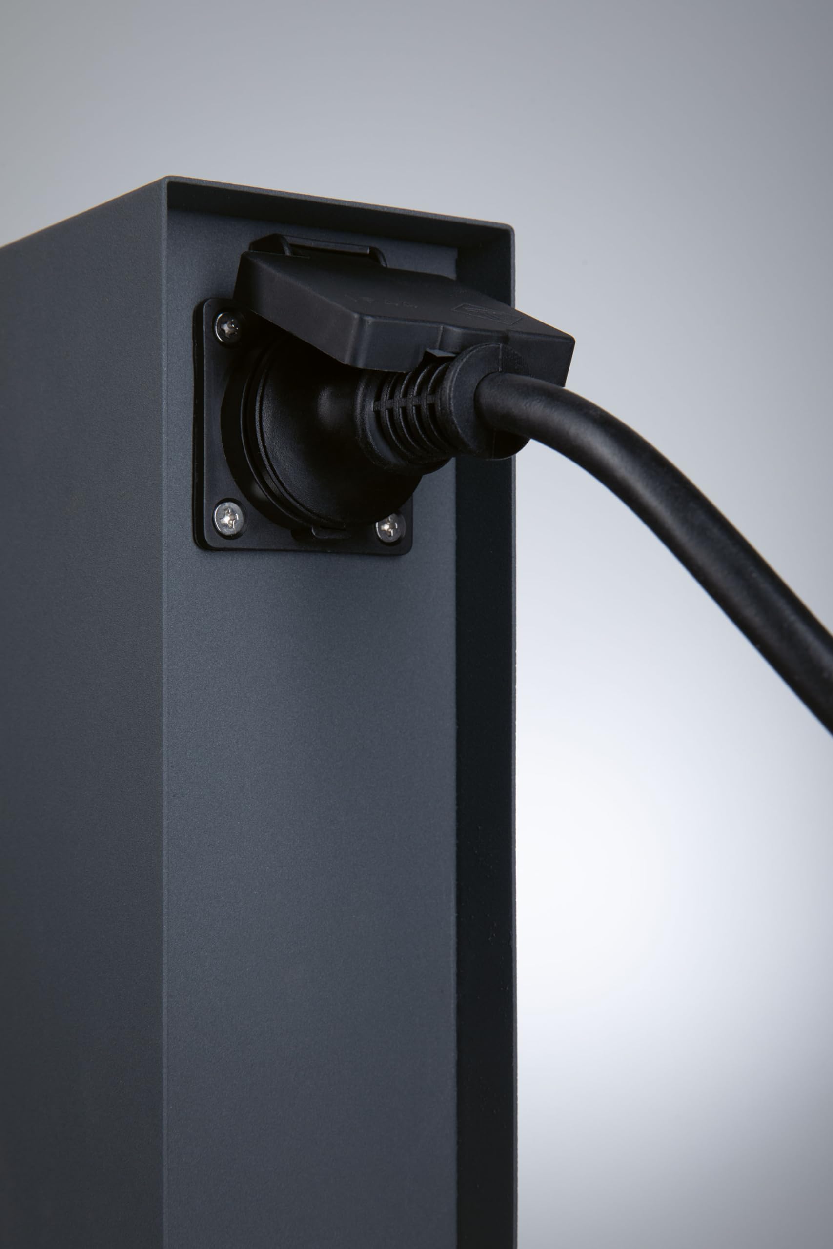 Paulmann 94701 Plug&Shine luminaire d'ext accessoire colonne prises Rio avec détecteur crépuscu. IP44 Anthracite raccordements 2x230V 2xPlug&Shine 24V