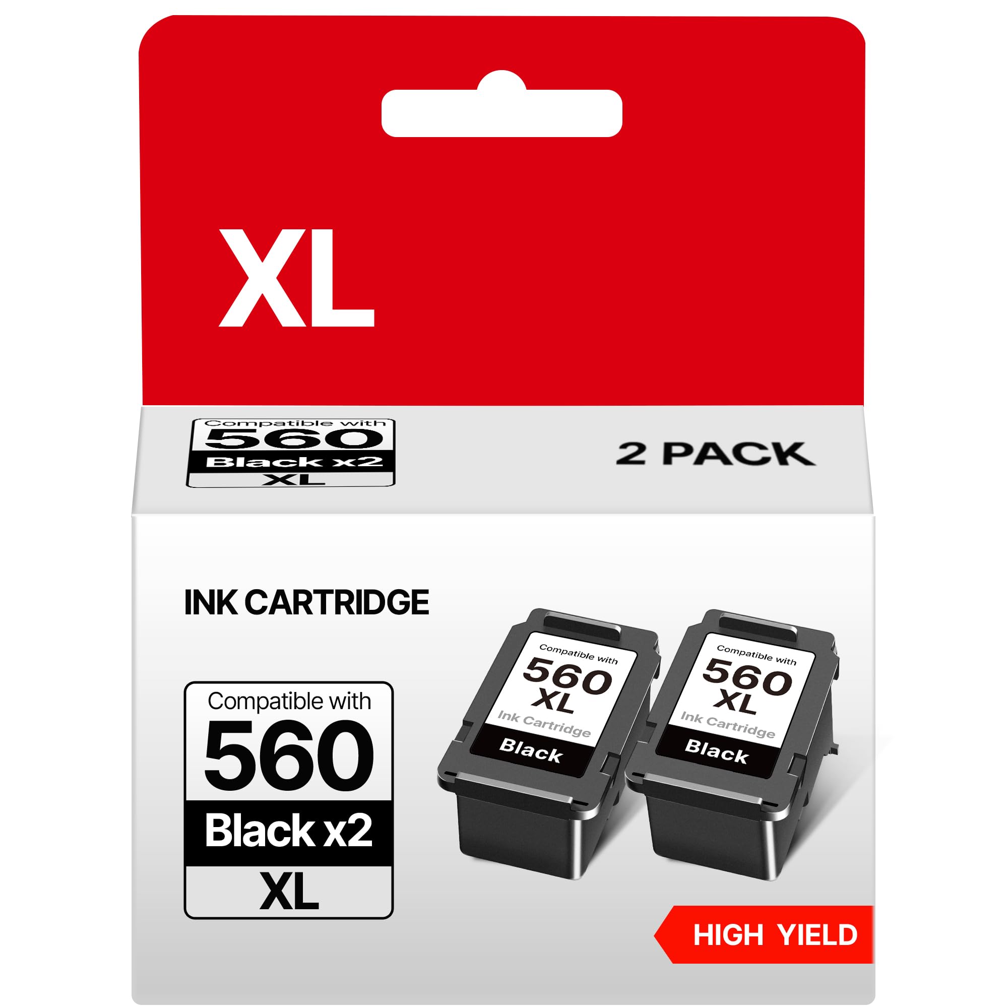PG560XL PG 560 XL Kompatibel für Canon PG 560 561 Patronen 560XL 560 XL für Canon TS5350i Patronen TS7450i TS5350a TS5351i TS7450a TS7451a TS5350 TS7450 TS5351 (2er-Pack, Schwarz)