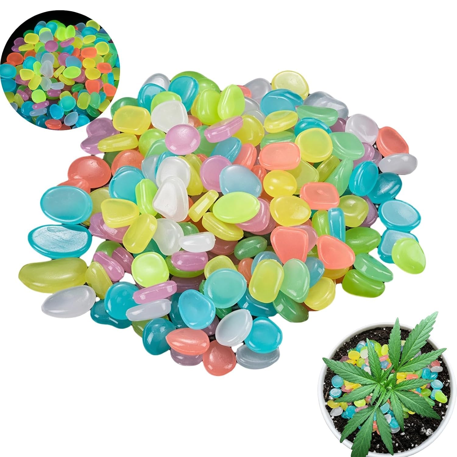 500 Glowing Pebbles, Glow in the Dark Pebbles