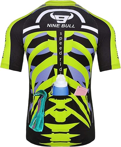 Miniatura 6 de Conjunto de camiseta de ciclismo para hombre, camiseta reflectante de secado rápido y pantalones cortos de ciclismo acolchados 3D, Spqx-2