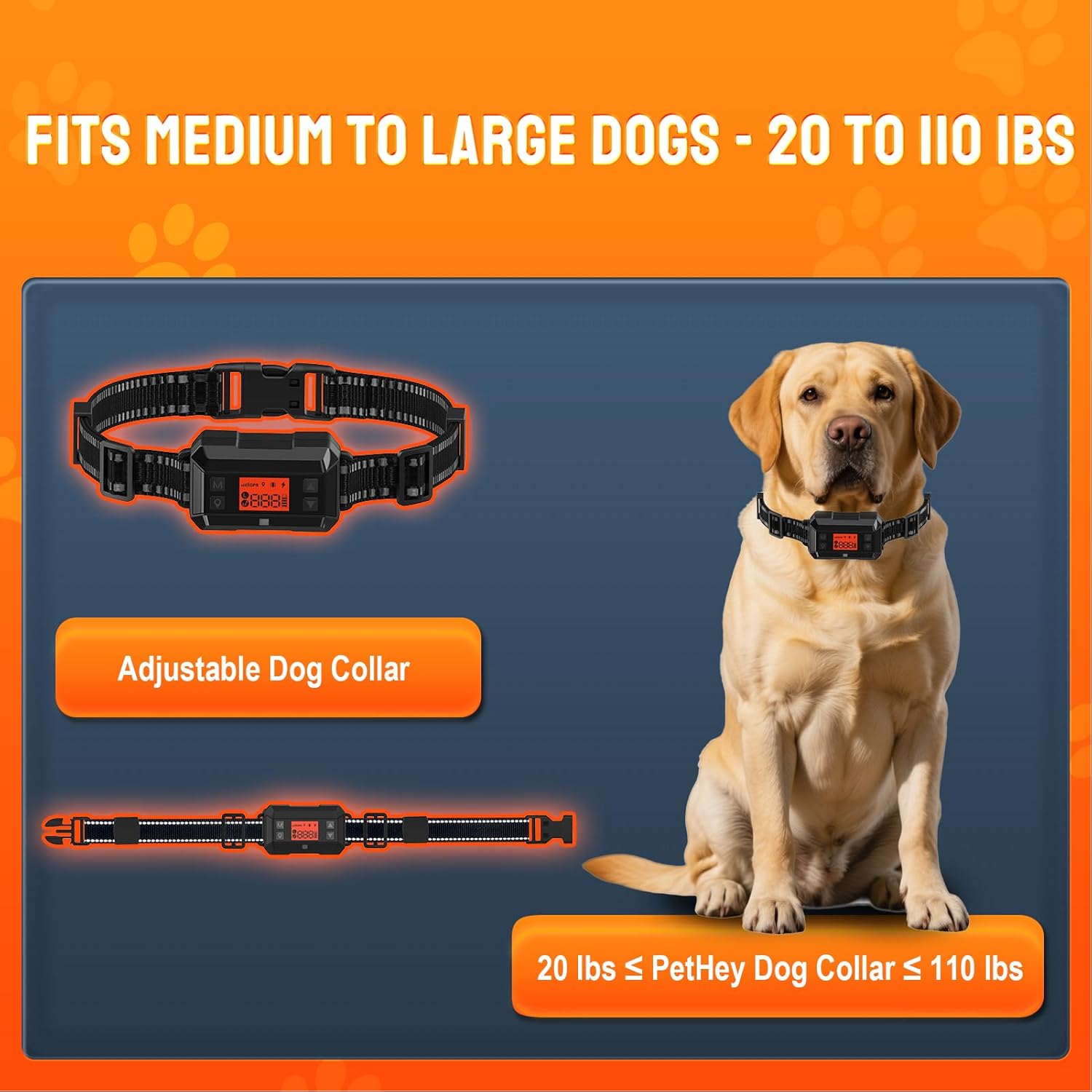 GPS Dog Collar Fence. IPX7 Waterproof Perimeter Dog Collar. 33-999yard Adjustable Range. Vibration and Electric Shock Collar for Dogs.Wireless Dog Fence Outdoor for Yard & Indoor Use