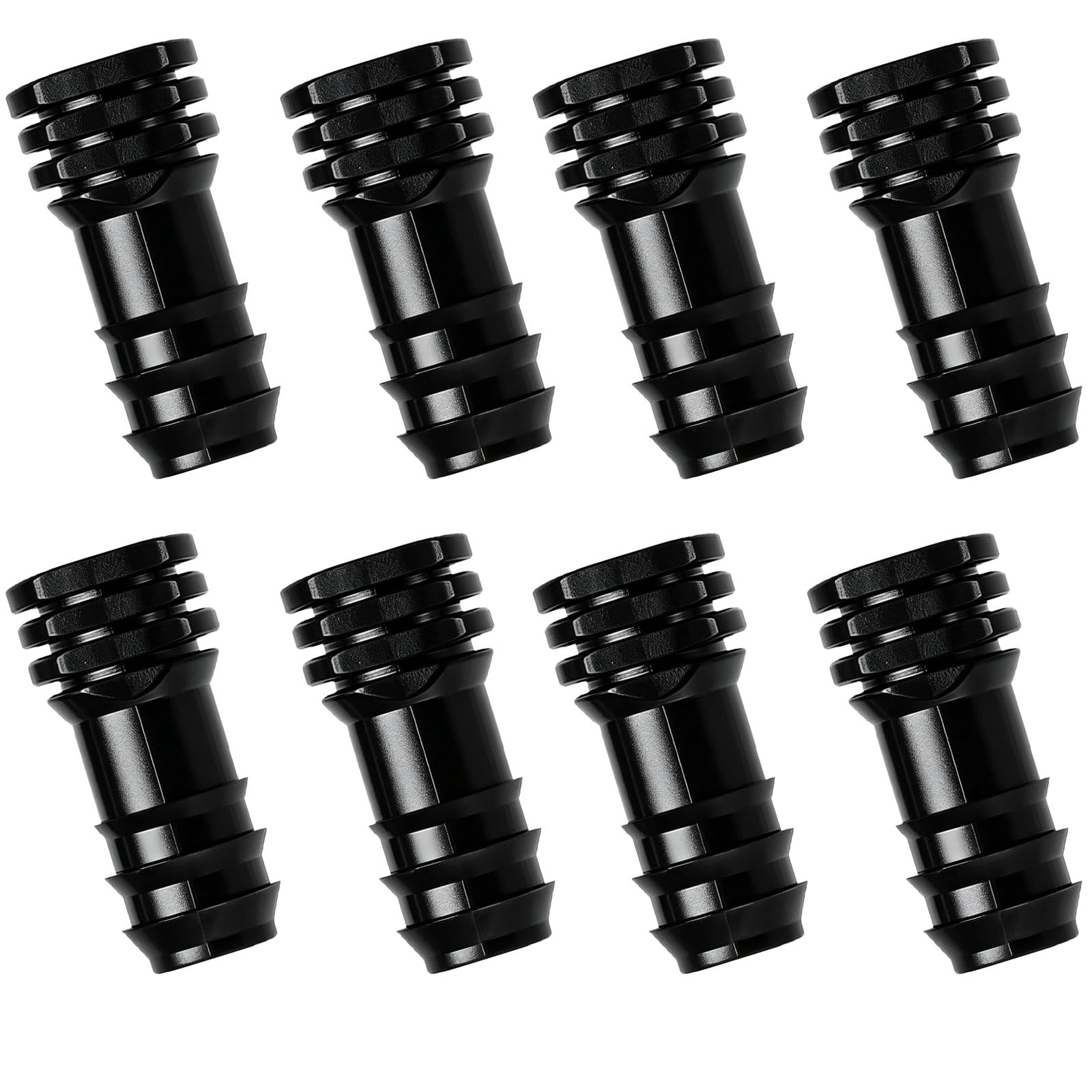 8Pcs 1/2 Inch (16mm) Hose End Stop Bung, Black Barbed Garden Hose Parts, Soaker Hose End Closures, Ends Cap Barbed Connector End Closure, for Garden Agricultural Irrigation Systems Watering Equipments