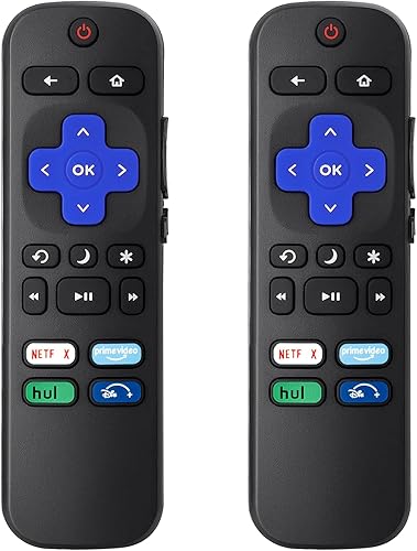 Control remoto universal de repuesto para TV Roku TV, para TCLHisenseSharpPhilipsOnnElementInsignia Roku TV (no para Roku Stick o Box) (paquete de 2)