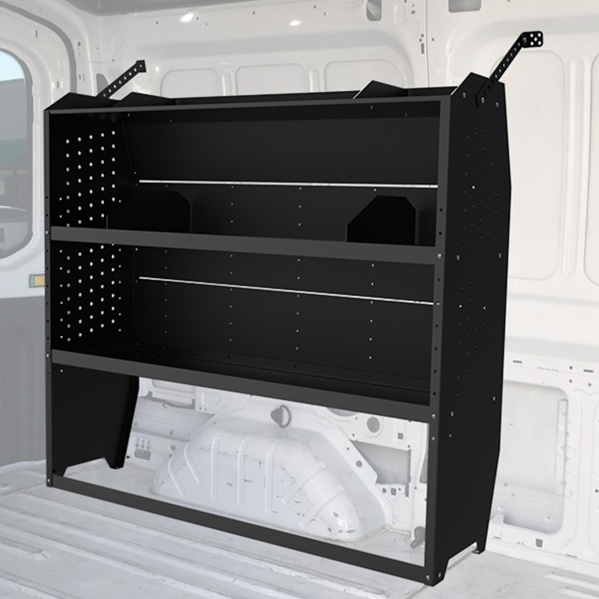 Photo 1 of MELIPRON Van Shelves Fit Ford Transit, RAM ProMaster, Chevy Express, Nissan NV, Sprinter, Steel Cargo Van Shelving Storage System, 52" W x 46" H x 13" D