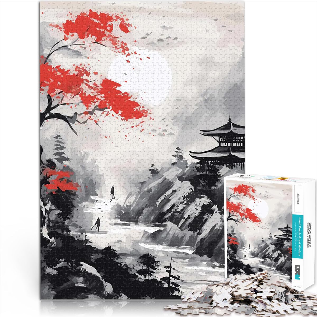 teenagers 1000 Pieces Puzzle Japanese Painting Trainieren Sie Ihr Gehirn und Ihre Hände Kunstwerk Geschenk75x50cm
