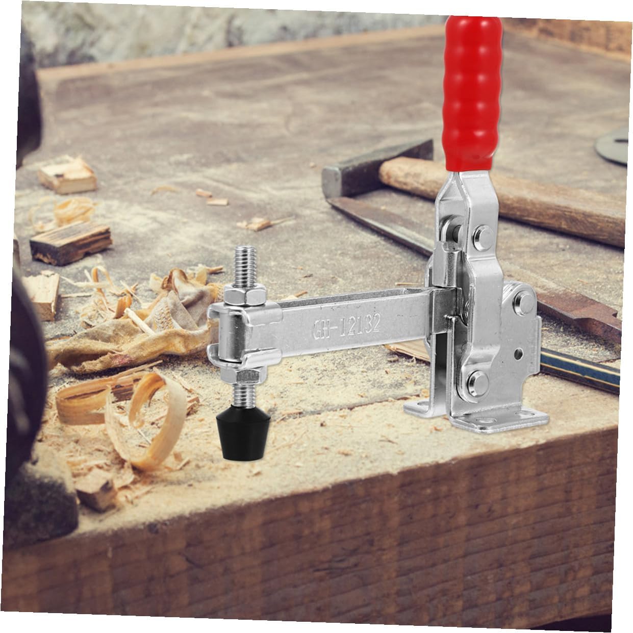2pcs Welding Quick Fixed Clamps with Replaceable Rubber Tips, Toggle Clamps for Woodworking Hold and Workshop Positioning Fixtures