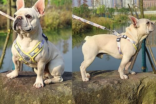 Miniatura 2 de PT-010 Arnés sin tirones para perro y mascota, arnés de entrenamiento con correa reflectante (amarillo, M)
