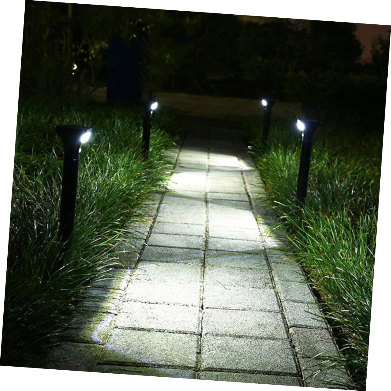 Luci da terra a LED a energia solare, confezione da 2, per esterni, illuminazione per vialetti, impermeabili, a risparmio energetico, illuminazione bianca pura per giardino e strada
