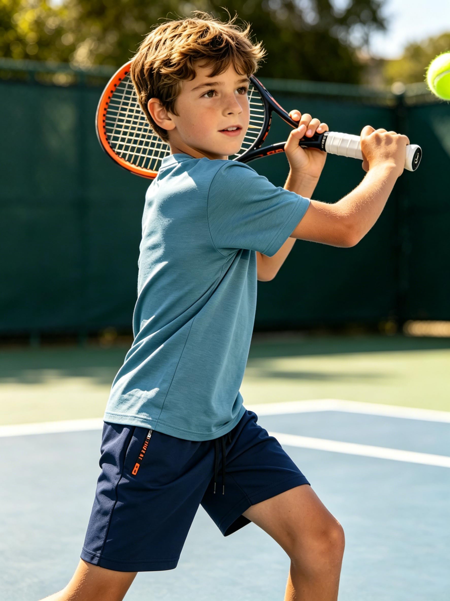Sport-Shorts für Jungen, Netzstoff, Basketball, Jugendbekleidung, Kinder, Sport, aktive Ausrüstung mit Taschen, 5 Stück