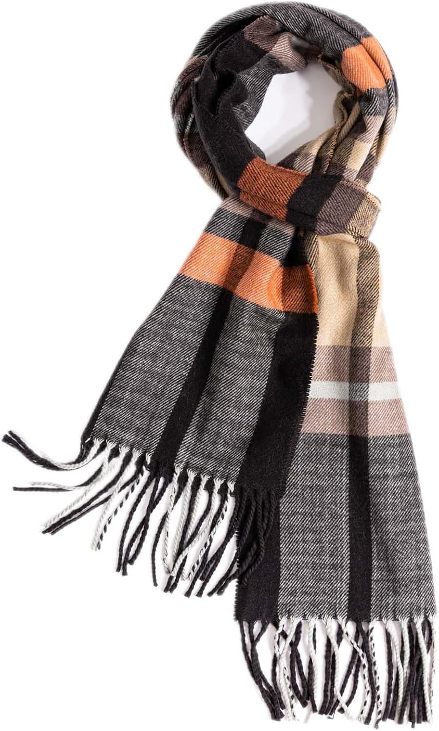 TUSHUSTY Scarf For Men Women Winter Warm Neck Plaid Solid Scarves Fall Softest Classic