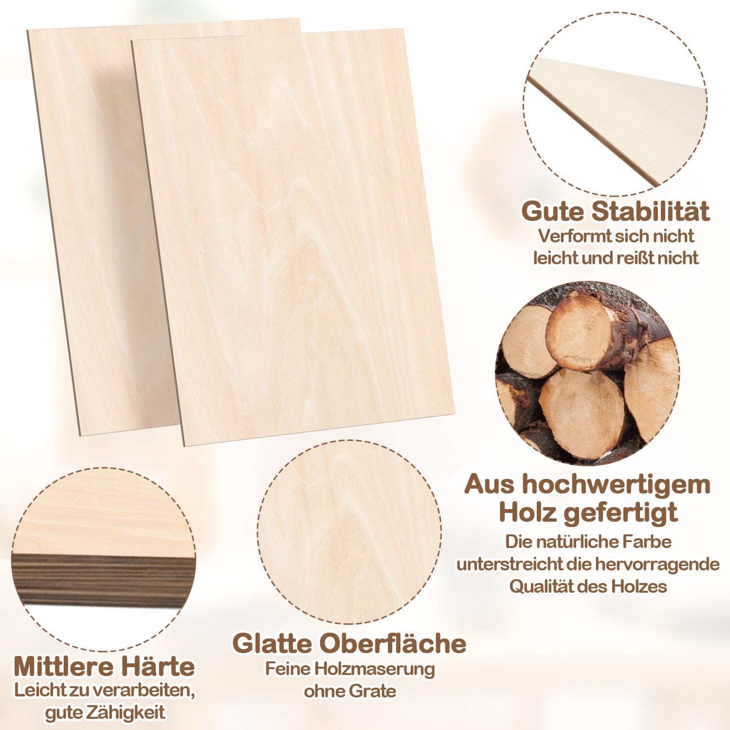 Pannello in compensato da 3 mm, 300 x 210 mm, 30 pezzi, in legno di tiglio, per modellismo, taglio laser, incisione laser, legno, bruciatura, pittura, pittura a olio fai da te