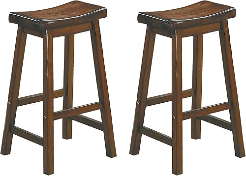 Miniatura 14 de Homelegance Taburete de bar Saddleback de 24 pulgadas Negro -,Cereza,Roble,https://www.amazon.com/dp/undefined
