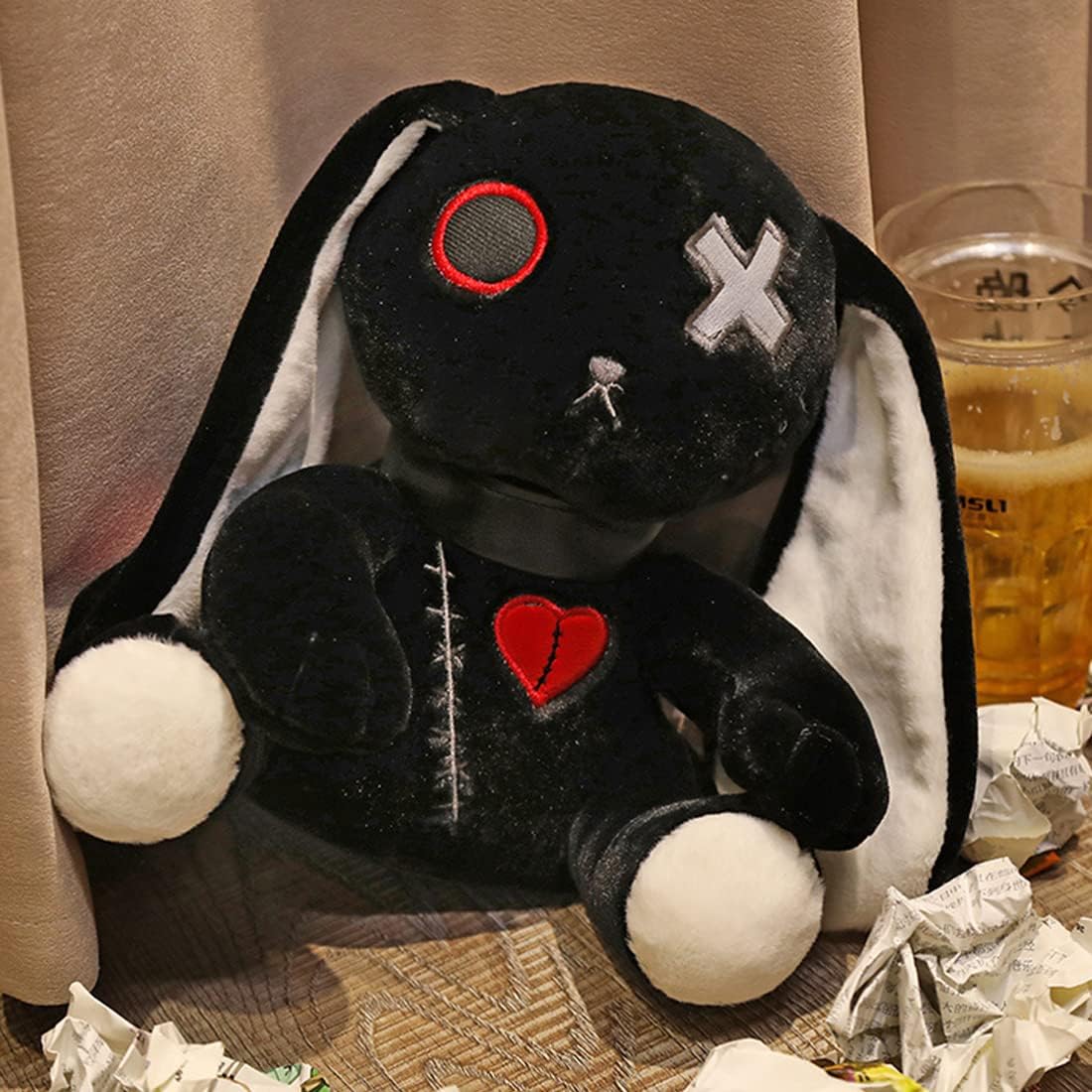 ELAINREN Gothic Black Bunny Stuffed Doll/11.8'' image 2