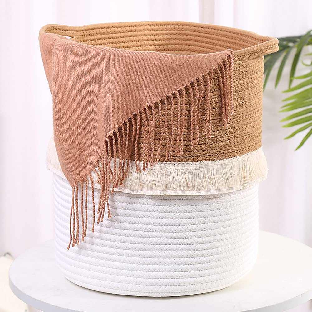 Buy Woven Baby Nursery Storage Basket, Natural Cotton Rope Blanket