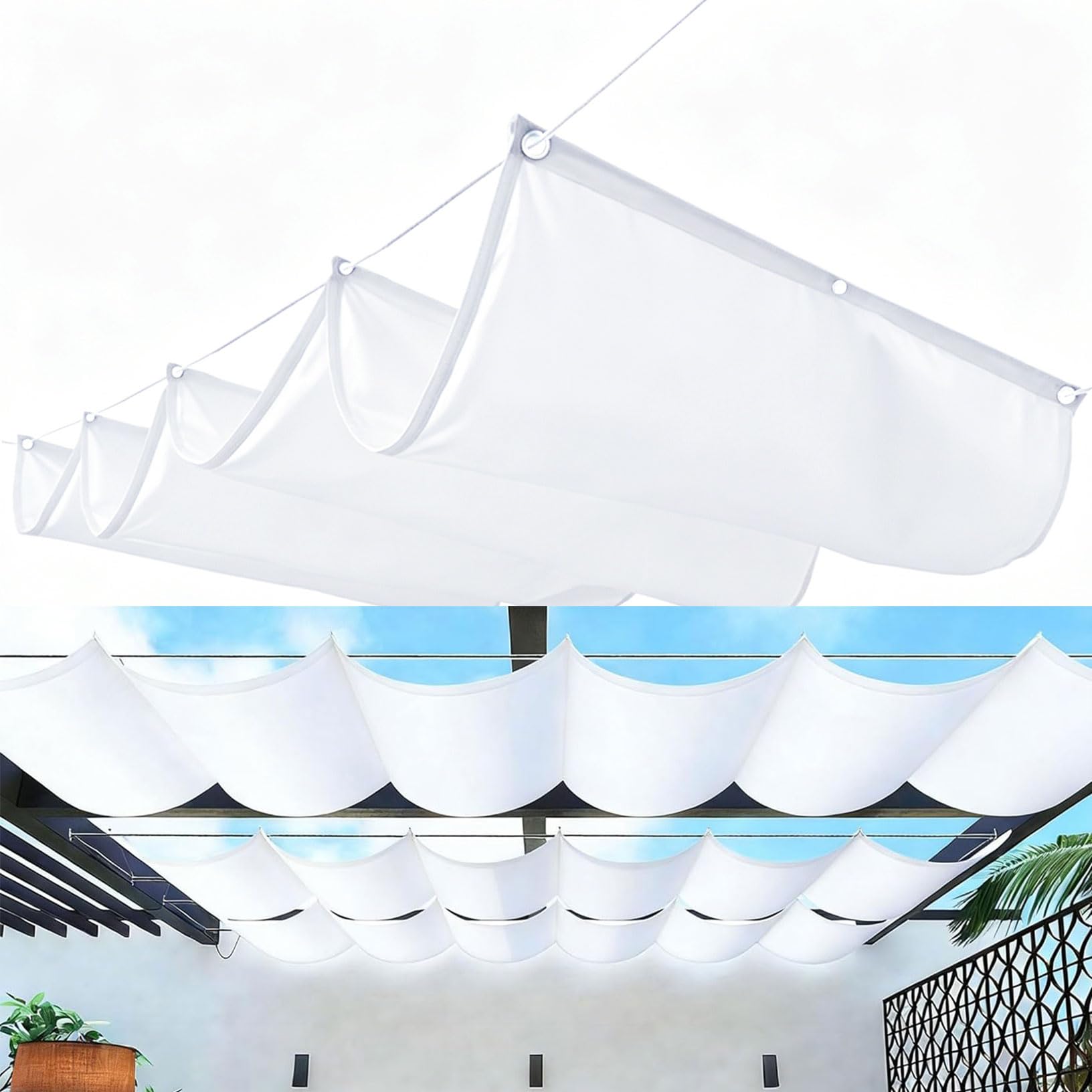 Voile d'ombrage rétractable 1 x 3.5 m étanche et anti UV pour jardin et terrasse