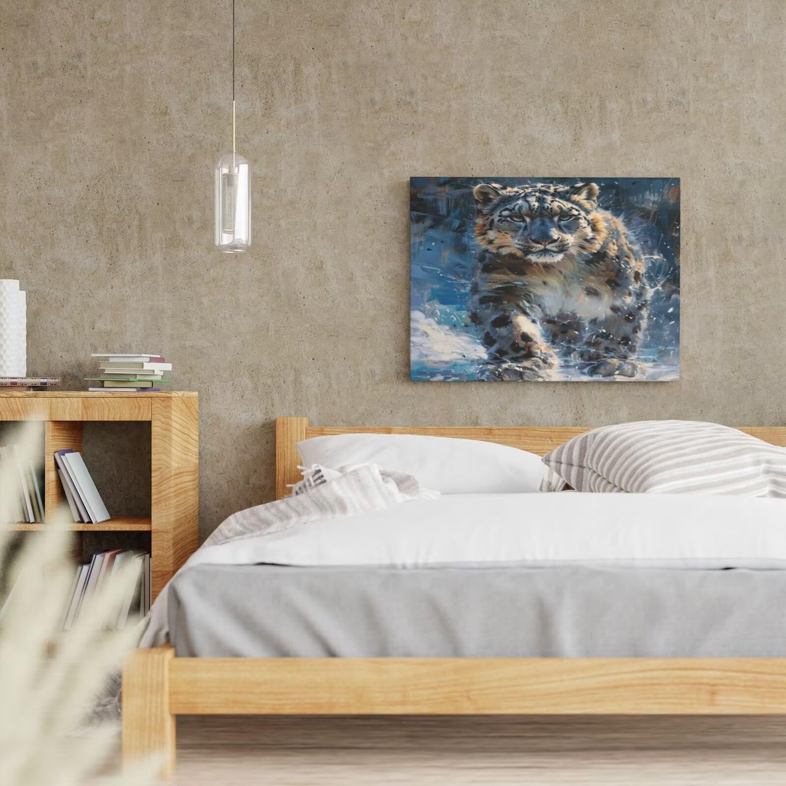 Malen nach Zahlen Set für Erwachsene, Motiv: Schneeleopard, Leoparden, Malen nach Zahlen für Anfänger, Acryl-Peinture a Numero, DIY-Ölgemälde, Kunsthandwerk Kits für Wanddekoration – (120 x 90 cm
